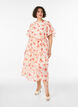 Robe longue avec manches papillon et taille &agrave; nouer, Rose, Model image number 0