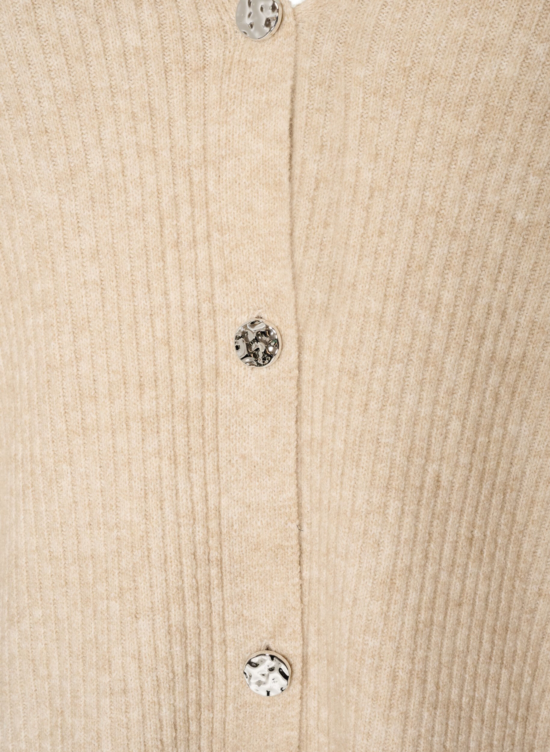 ZizziCardigan avec col en V et texture c&ocirc;tel&eacute;e, Beige, Packshot image number 2