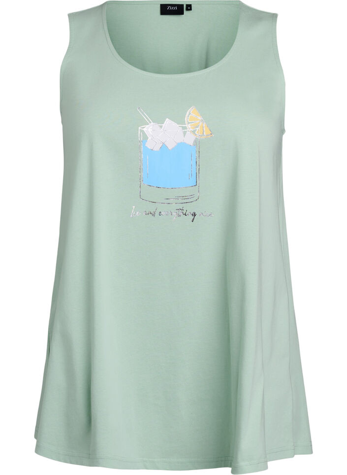 Top en coton avec forme en A, Vert, Packshot image number 0