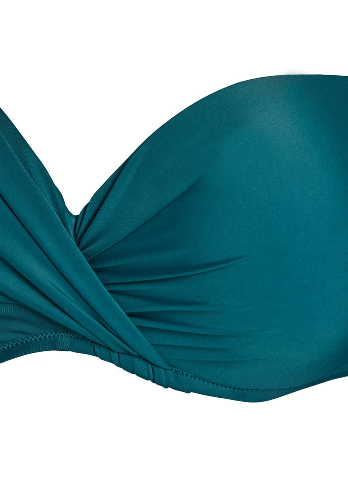 Haut de bikini avec armatures et drap&eacute;, Vert, Packshot image number 2