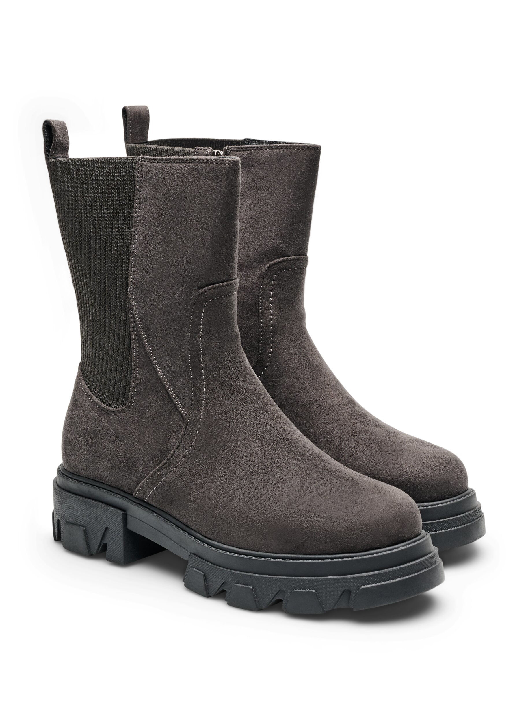 ZizziBottines &agrave; semelle &eacute;paisse en su&eacute;dine, Marron, Packshot image number 1