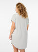 Chemise de nuit &agrave; manches courtes avec imprim&eacute; texte, Gris, Model image number 2
