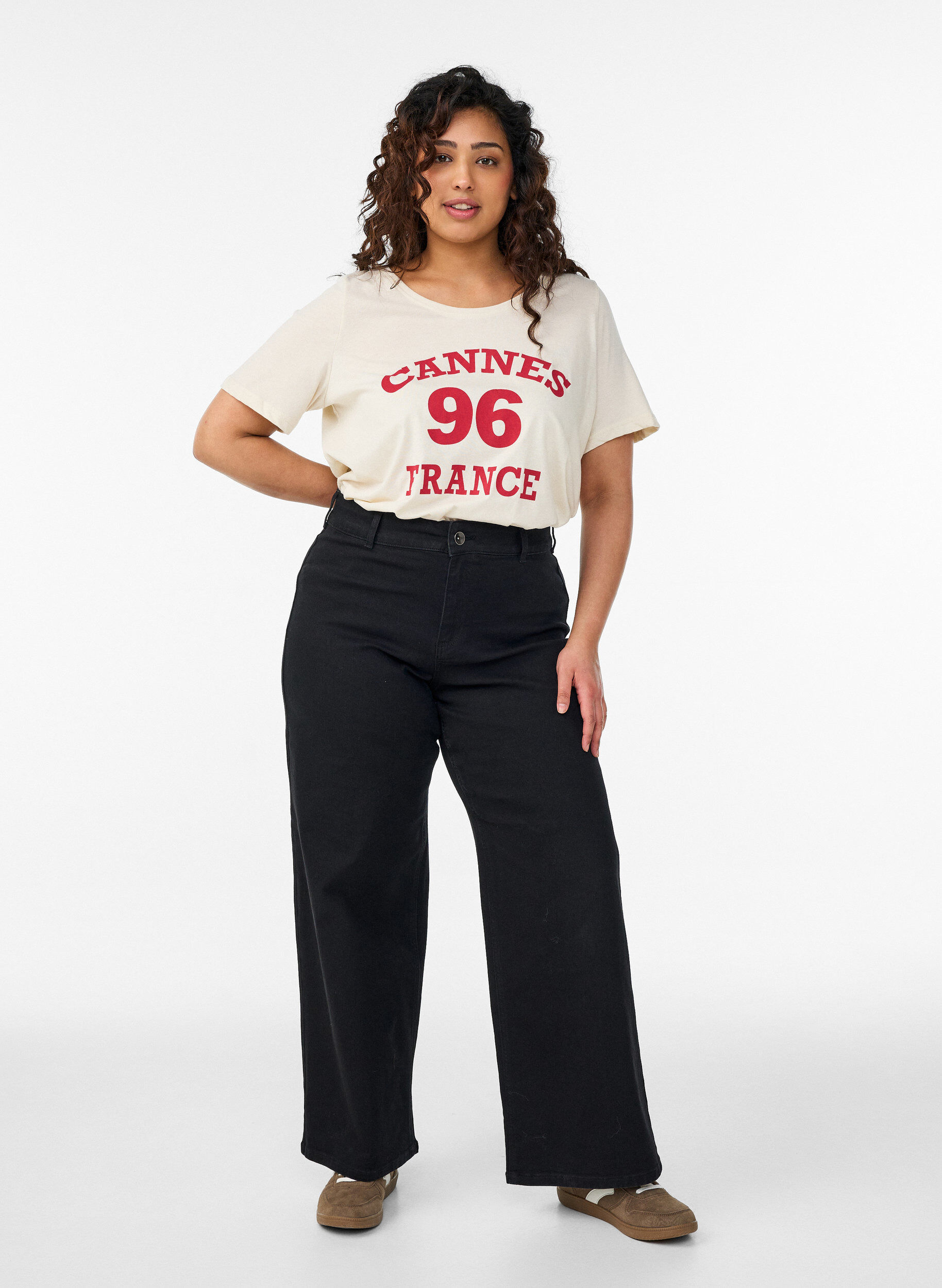 ZizziT-shirt imprim&eacute;, Vanille, Model image number 1