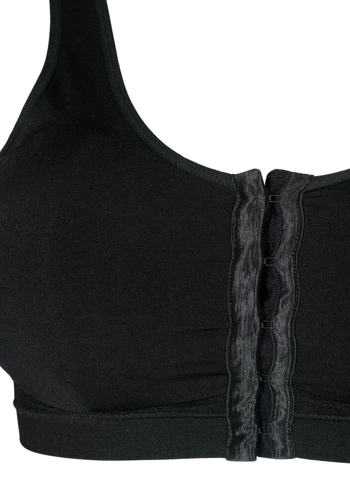 Soutien-gorge sans coutures avec fermeture à l'avant, Black, Packshot image number 2