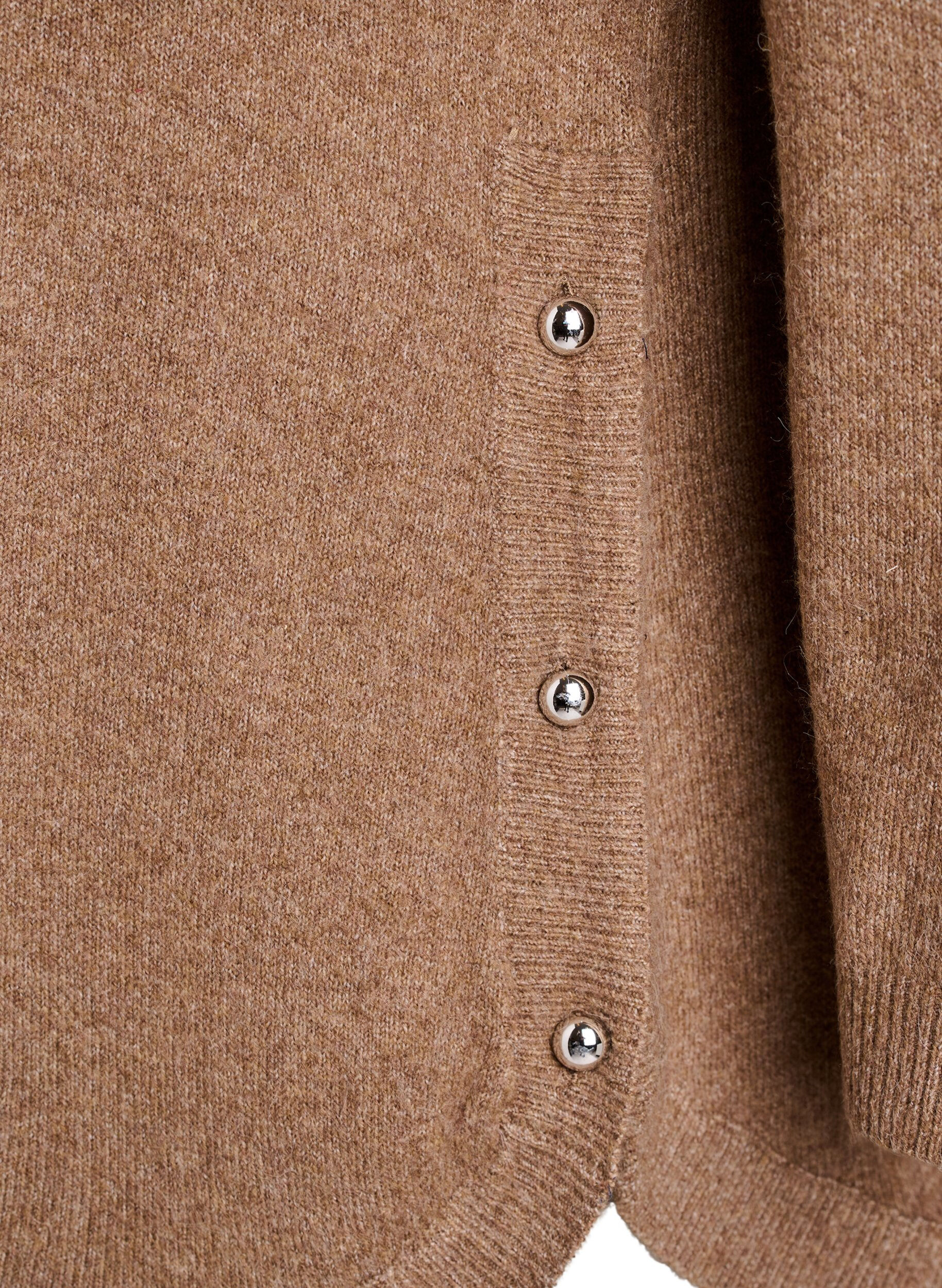 ZizziBlouse longue en maille avec boutons boule, Marron, Packshot image number 3