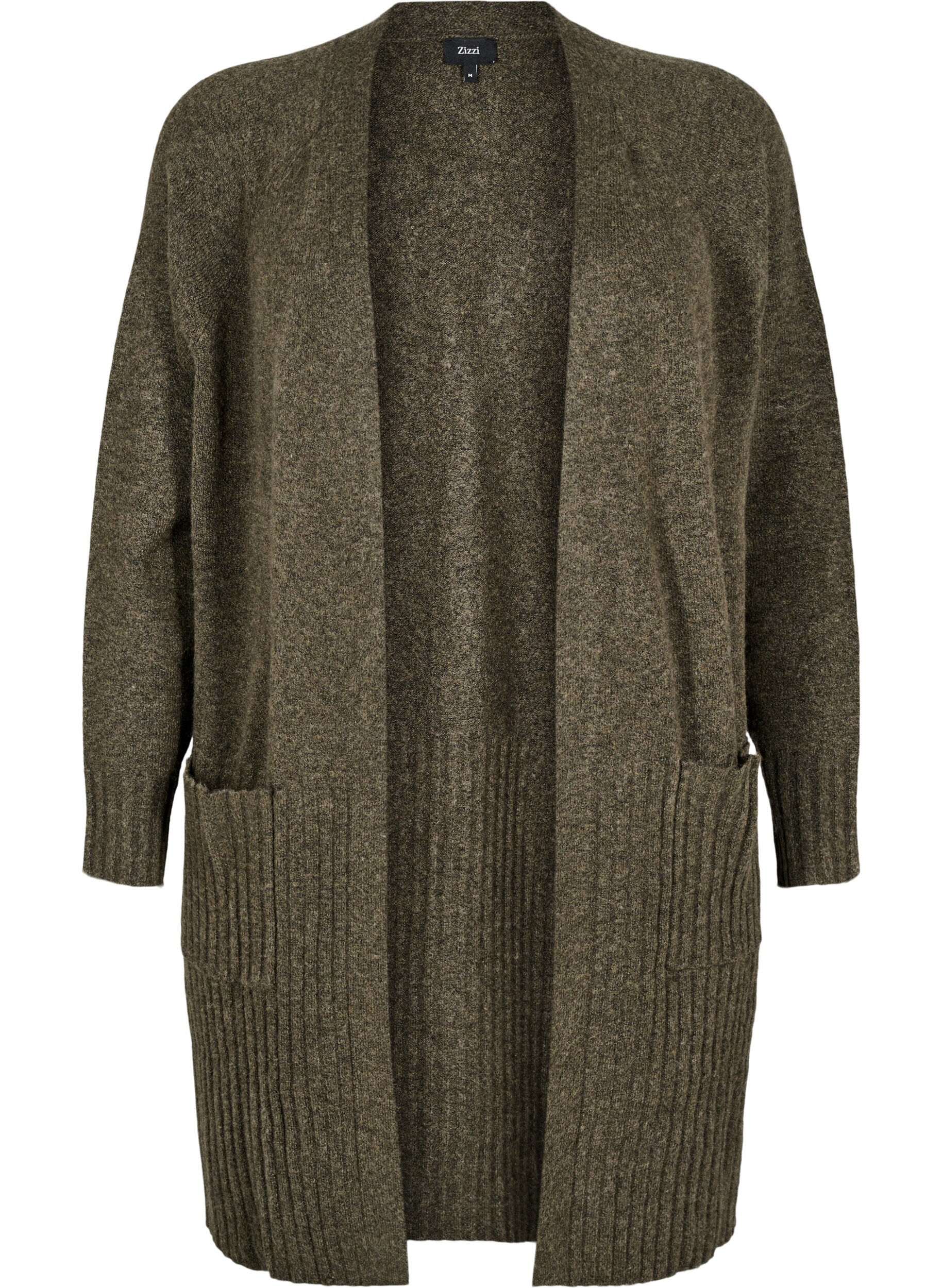 Zizzi Cardigan long avec des poches, Sea Turtle Mel., Packshot image number 0