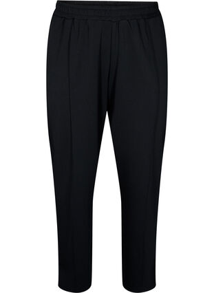 Pantalon en mélange de modal avec fente, Black, Packshot image number 0