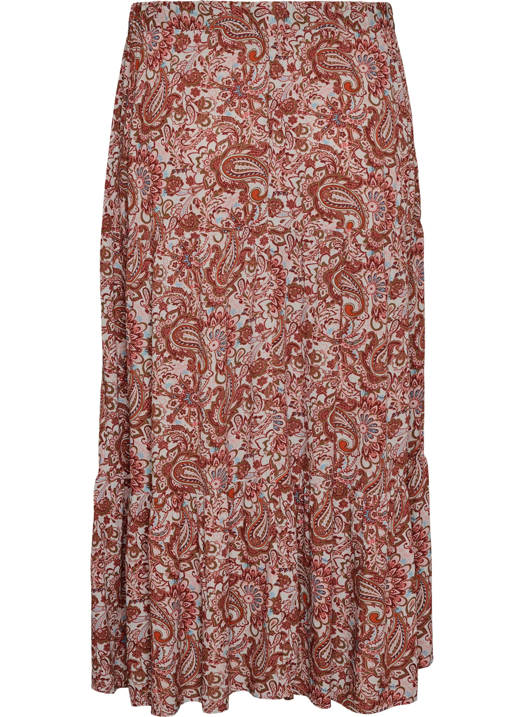 ZizziJupe longue &agrave; taille &eacute;lastiqu&eacute;e, Bordeaux, Packshot image number 1
