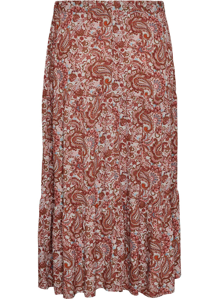 Jupe longue &agrave; taille &eacute;lastiqu&eacute;e, Bordeaux, Packshot image number 1