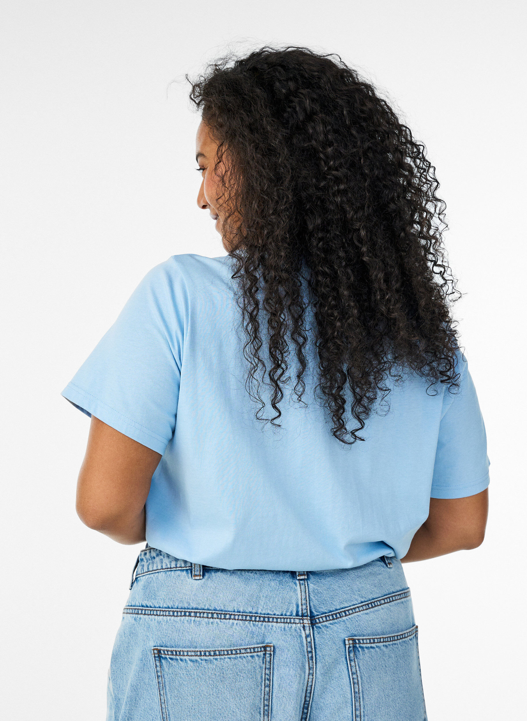 ZizziT-shirt en coton avec imprim&eacute;, Bleu, Model image number 2