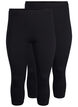 FLASH - 2-pack leggings 3/4 en coton, Noir, Packshot image number 0