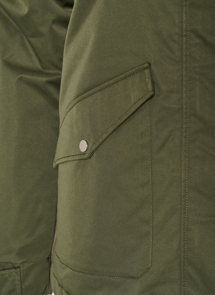 Parka matelass&eacute; avec une capuche amovible, Vert fonc&eacute;, Packshot image number 3