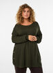Blouse en maille avec boutons sur le c&ocirc;t&eacute;, Vert fonc&eacute;, Model image number 0