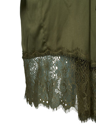 Robe de chambre avec détails en dentelle et ceinture à nouer, Military Olive ASS, Packshot image number 3