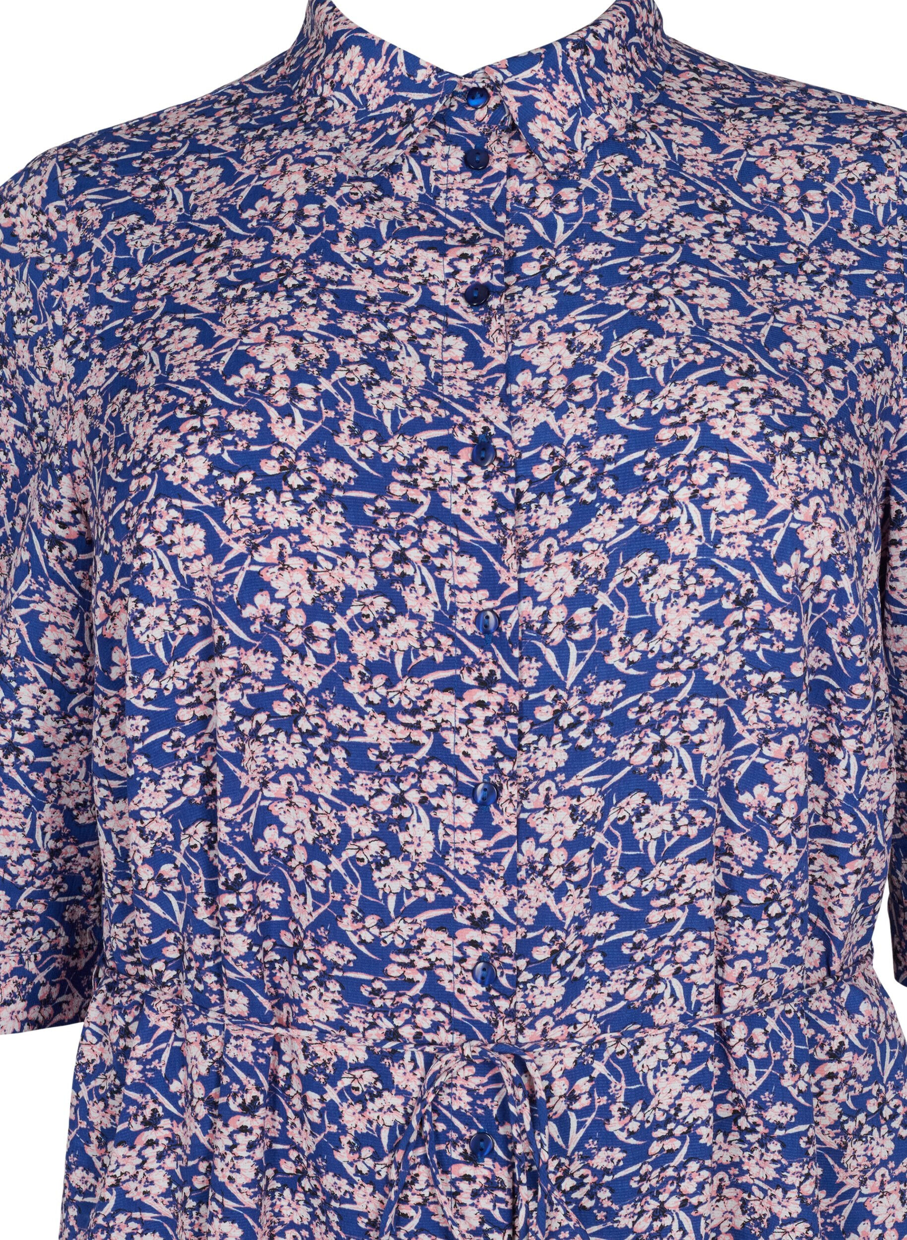 Zizzi FLASH - Robe chemise &agrave; imprim&eacute; floral, Strong Blue Flower, Packshot image number 2
