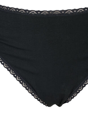 Lot de 3 culottes avec bords en dentelle, Black, Packshot image number 2