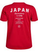 T-shirt avec imprim&eacute; de texte et col rond, Rouge, Packshot image number 1