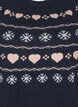 Haut tricoté à manches longues avec motif de Noël, Navy Blazer Comb, Packshot image number 2