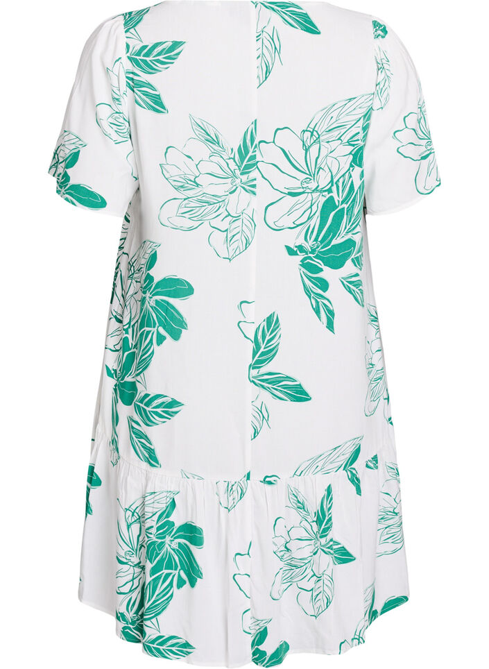 Robe en viscose avec d&eacute;coupe, Vert, Packshot image number 1