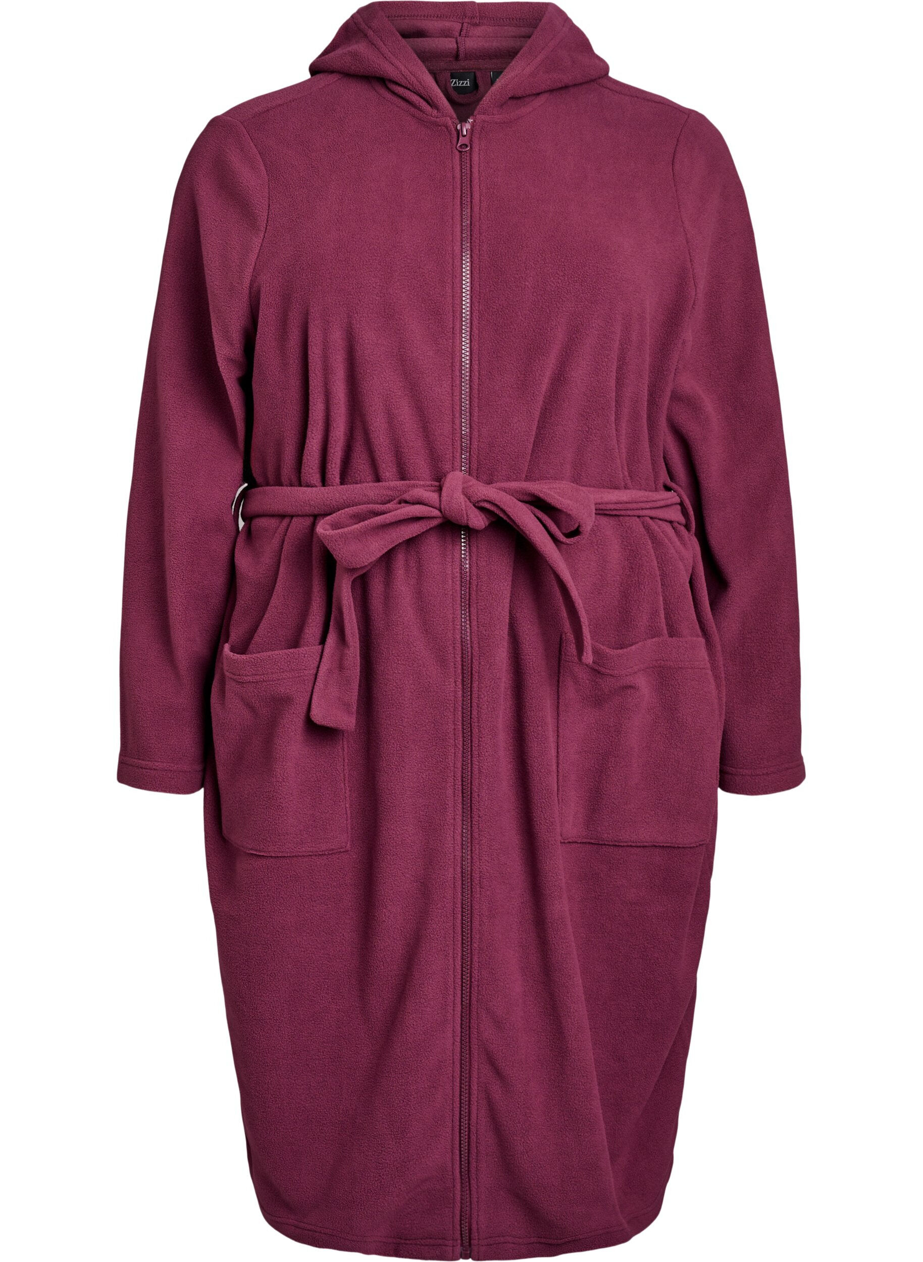 Peignoir avec fermeture &eacute;clair et capuche