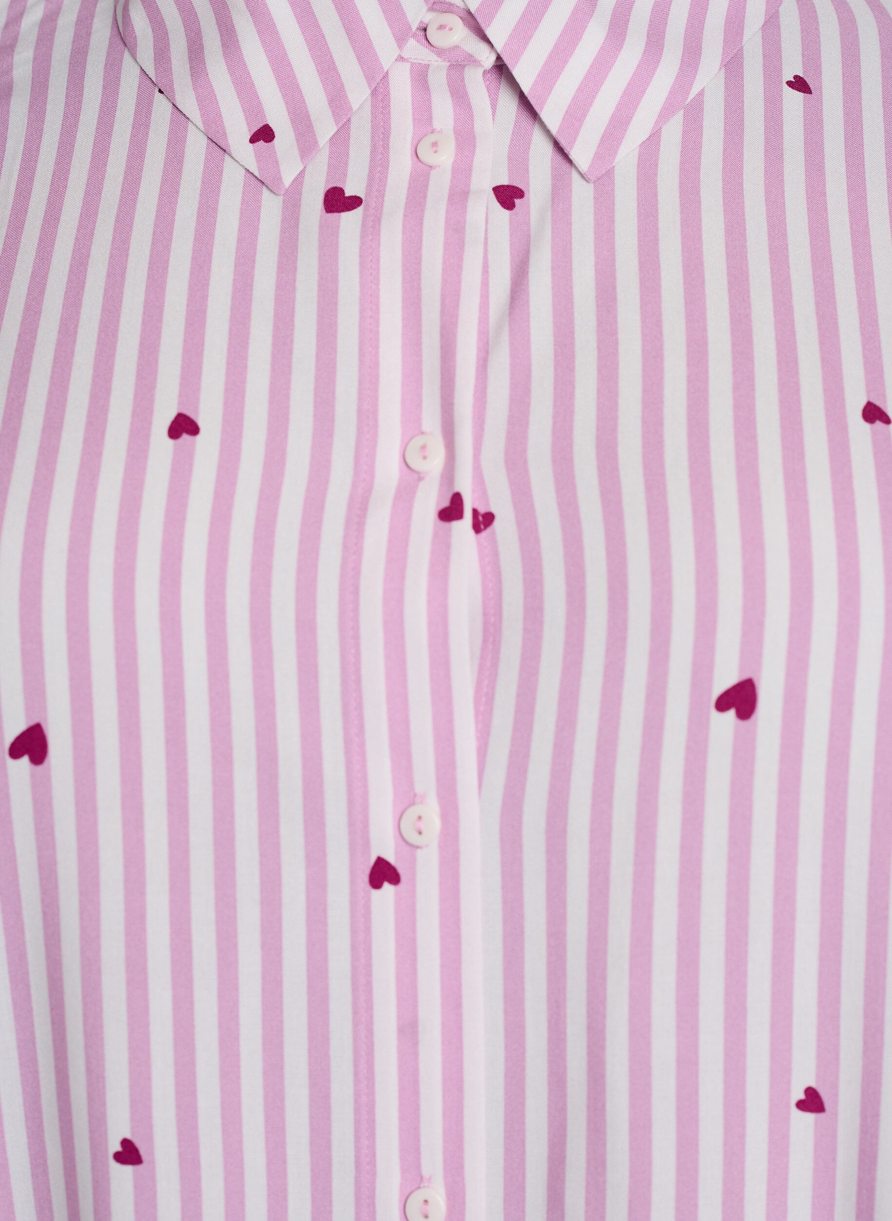 Zizzi Chemise de nuit &agrave; rayures et c&oelig;urs, Rose, Packshot image number 2