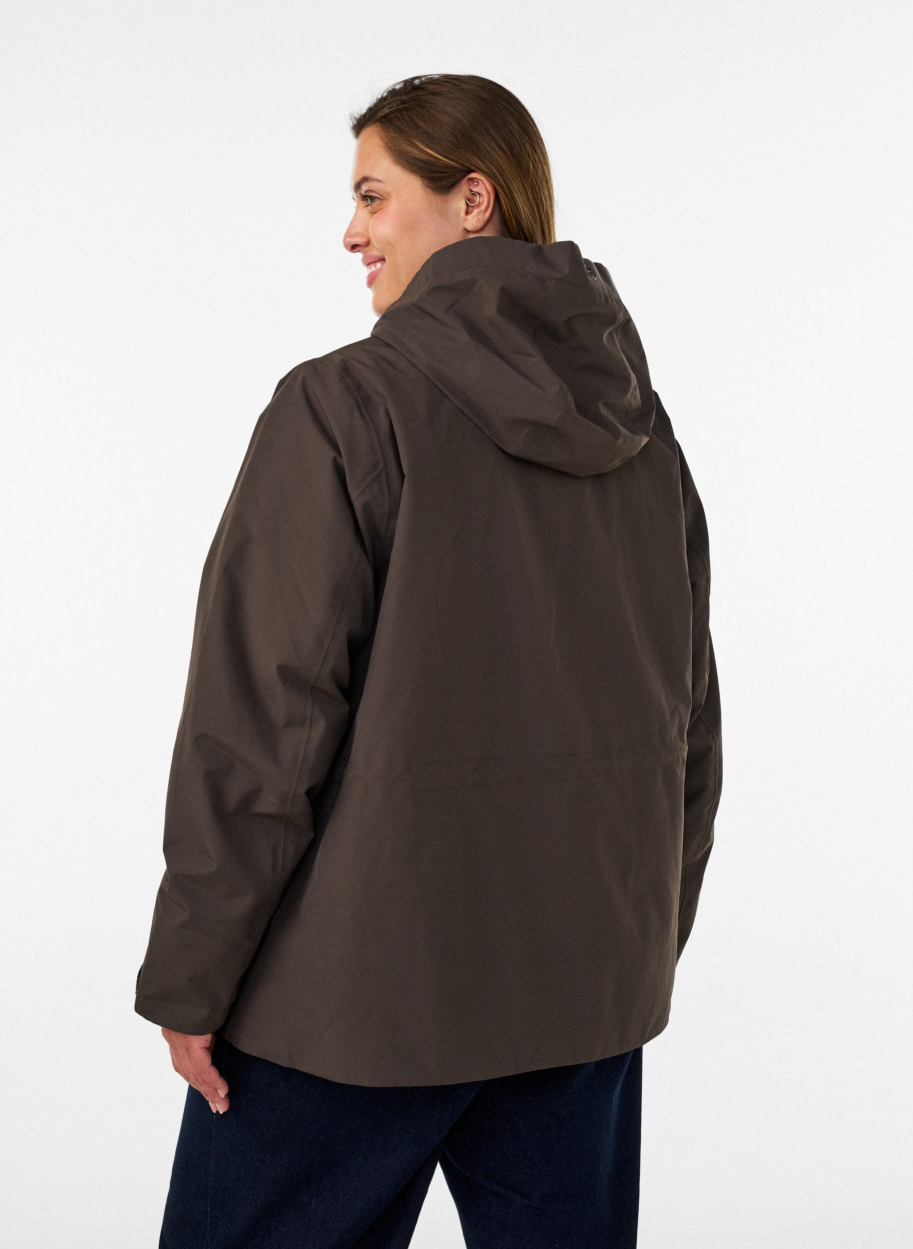 ZizziVeste d'hiver imperm&eacute;able avec capuche amovible, Marron, Model image number 2