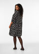 Robe courte en jersey coupe A &agrave; imprim&eacute; int&eacute;gral, Noir, Model image number 2