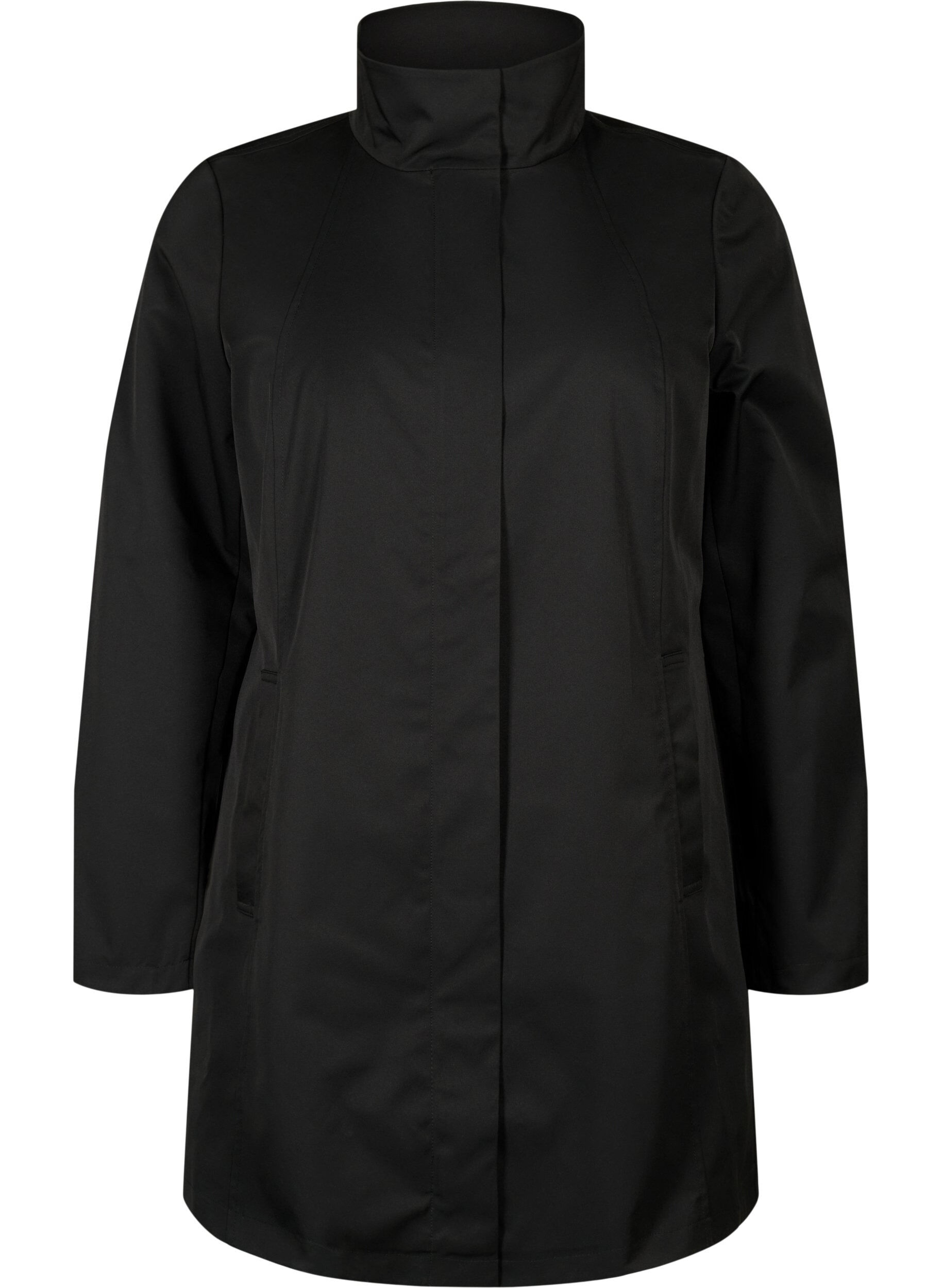 Zizzi Veste avec poches et col montant, Noir, Packshot image number 0