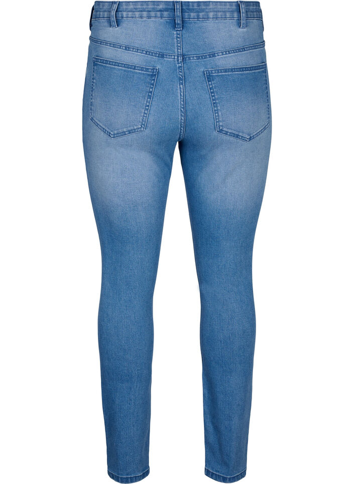 Jeans Amy avec une coupe super slim et des d&eacute;tails d&eacute;chir&eacute;s, Bleu, Packshot image number 1