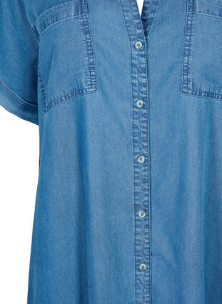 Robes à manches courtes en lyocell (TENCEL™), Medium Blue Denim, Packshot image number 2