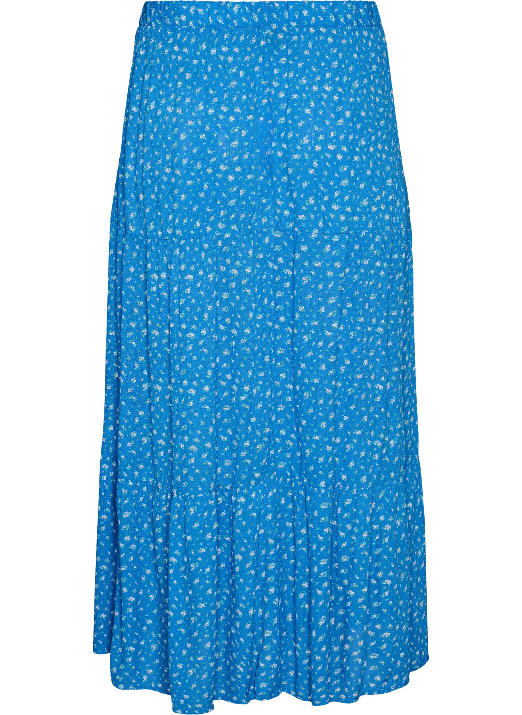 ZizziJupe longue &agrave; taille &eacute;lastiqu&eacute;e, Bleu, Packshot image number 1