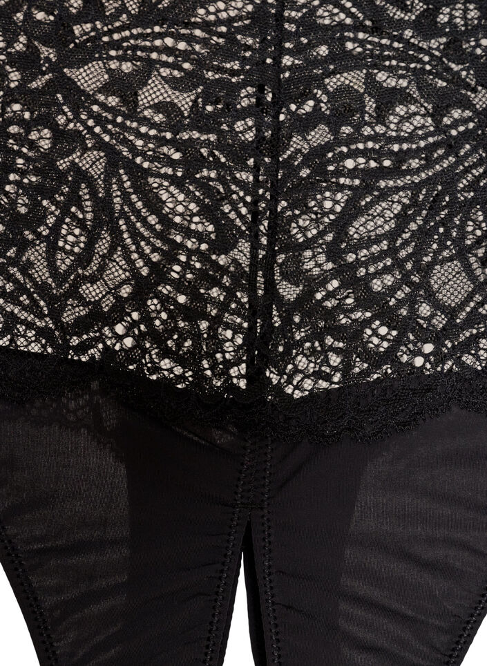 String hipster ouvert taille haute avec dentelle, Noir, Packshot image number 2