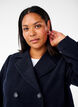 Manteau court en laine et avec poches, Dark Navy, Model image number 2