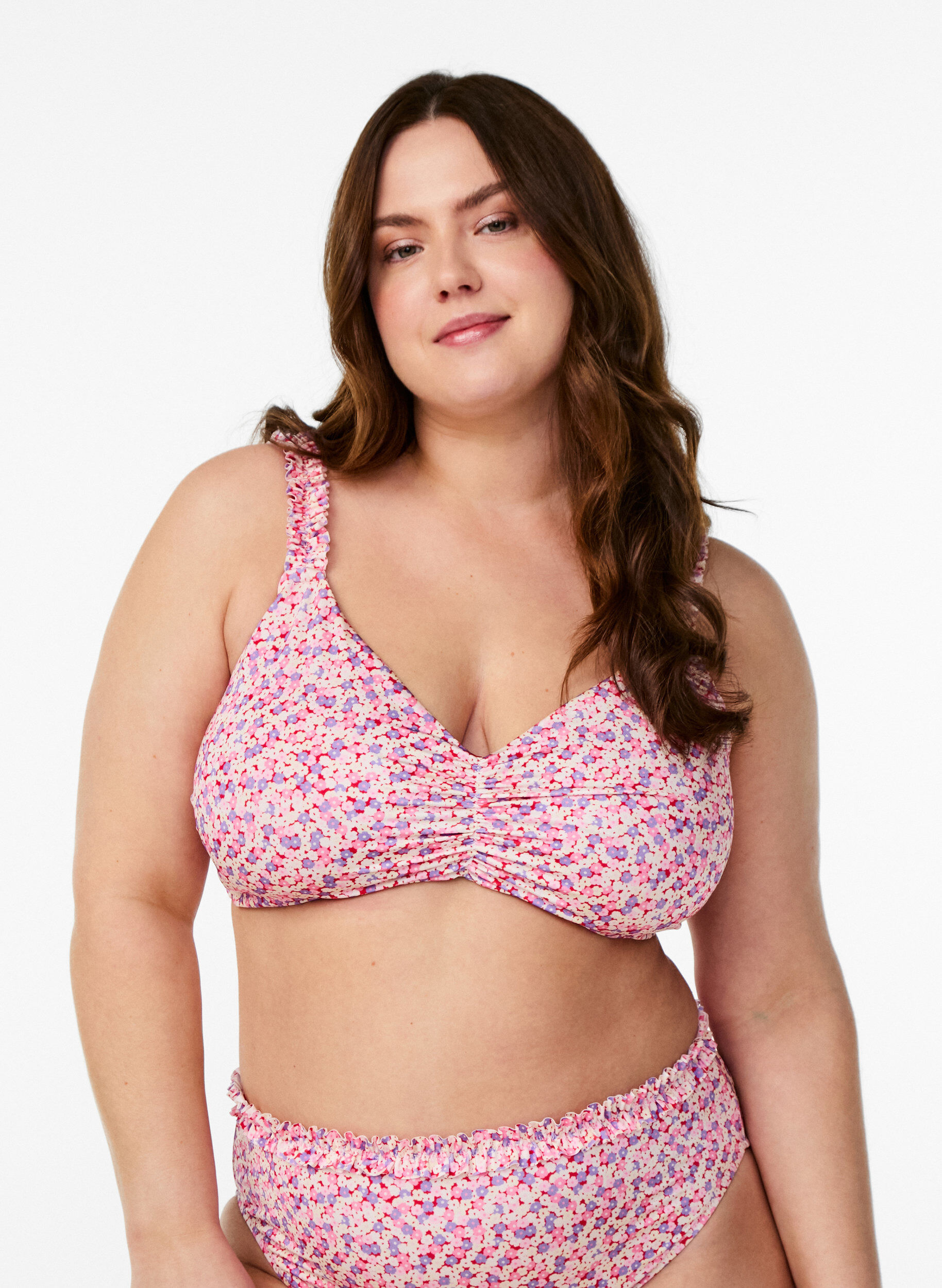 Haut de bikini &agrave; motif floral avec rembourrage amovible, Rose, Model