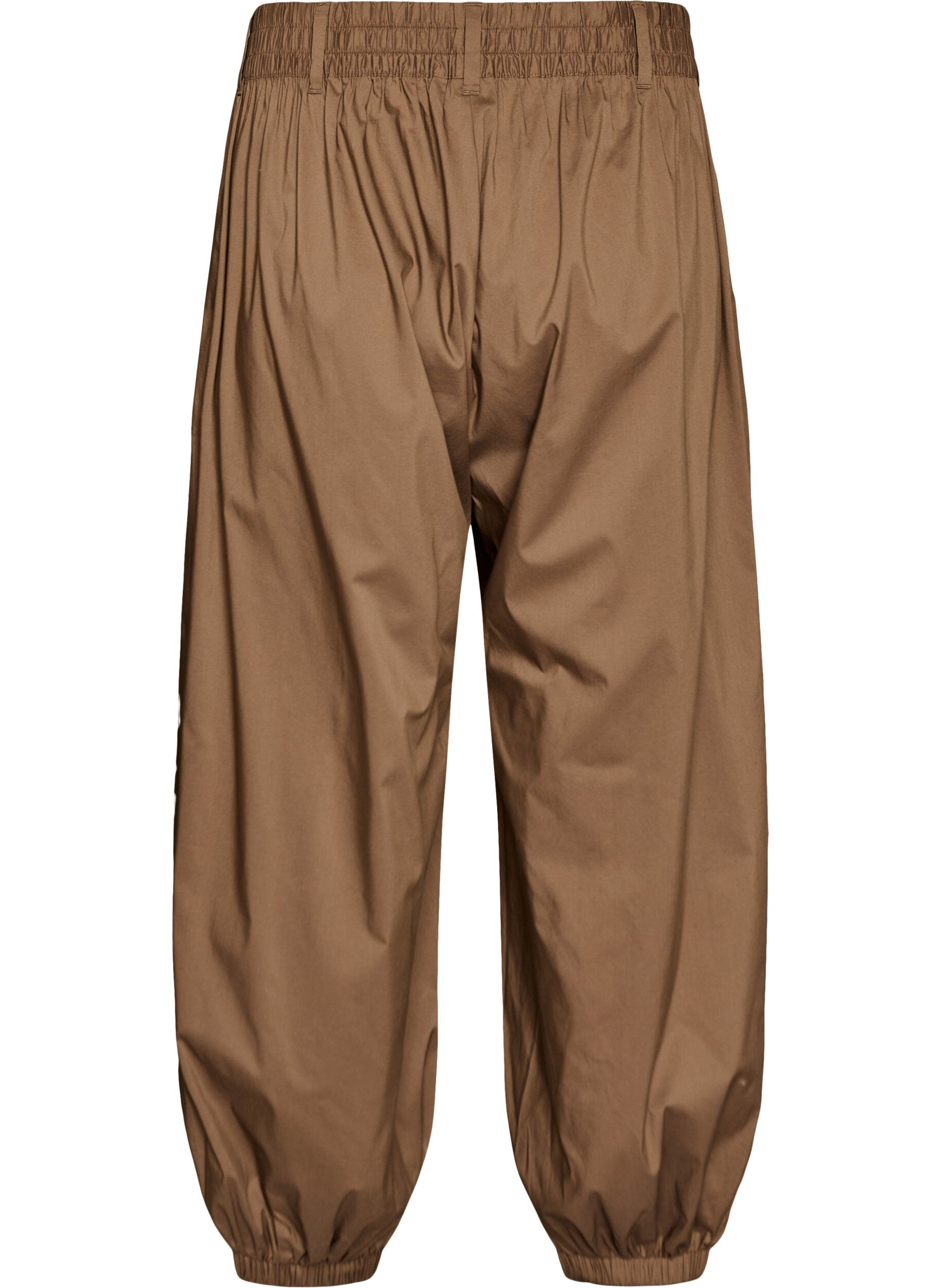 Zizzi Pantalon ballon taille haute avec ceinture &eacute;lastique, Marron, Packshot image number 1