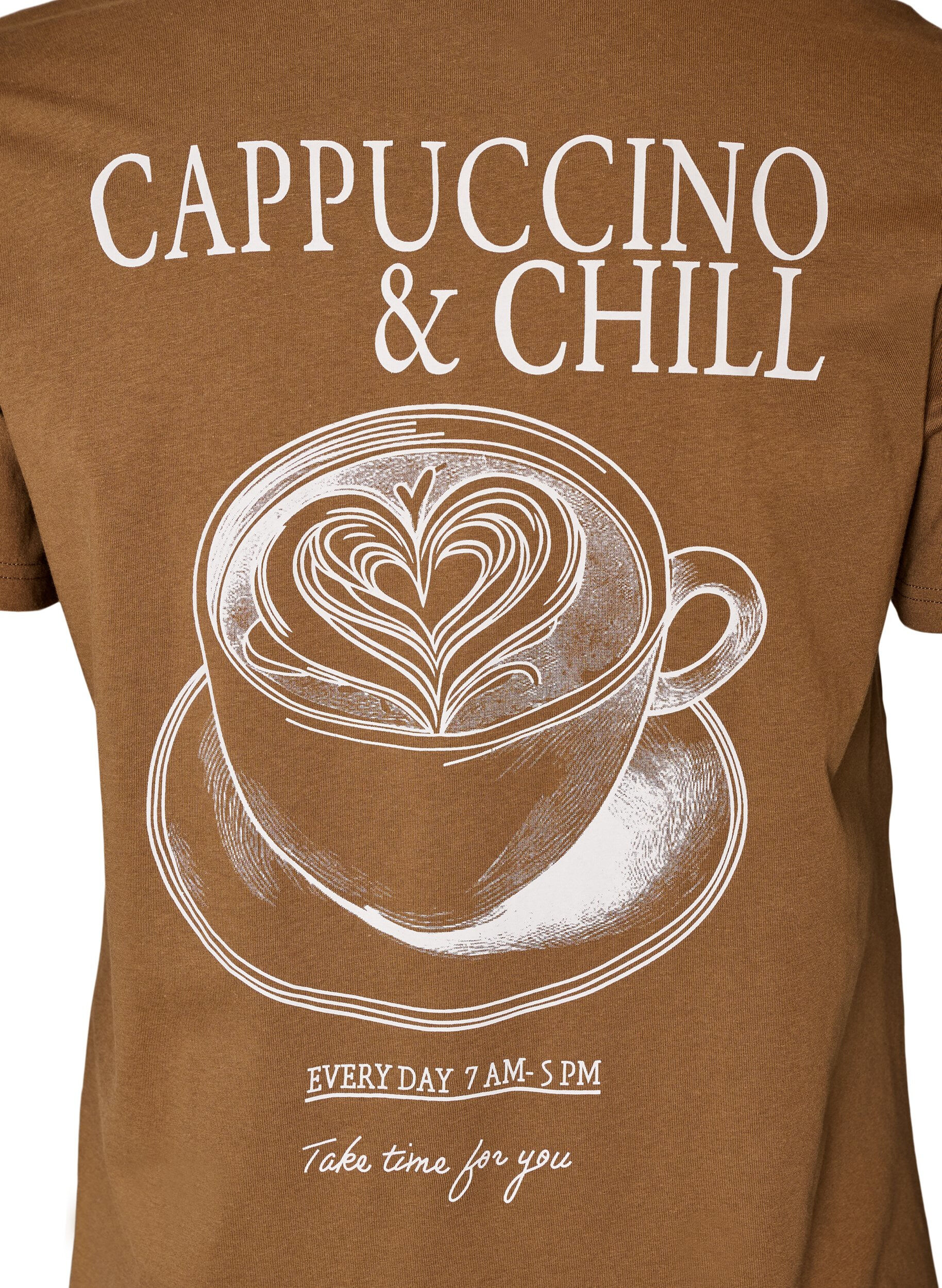 ZizziT-shirt en coton avec imprim&eacute;, Marron, Packshot image number 3