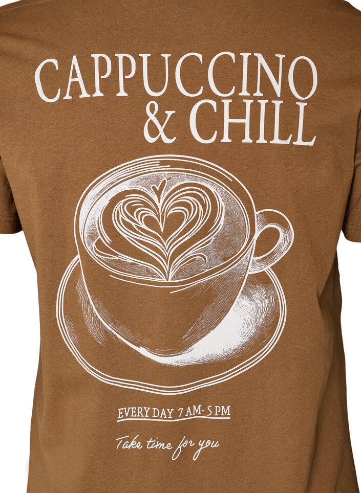 T-shirt en coton avec imprim&eacute;, Marron, Packshot image number 3