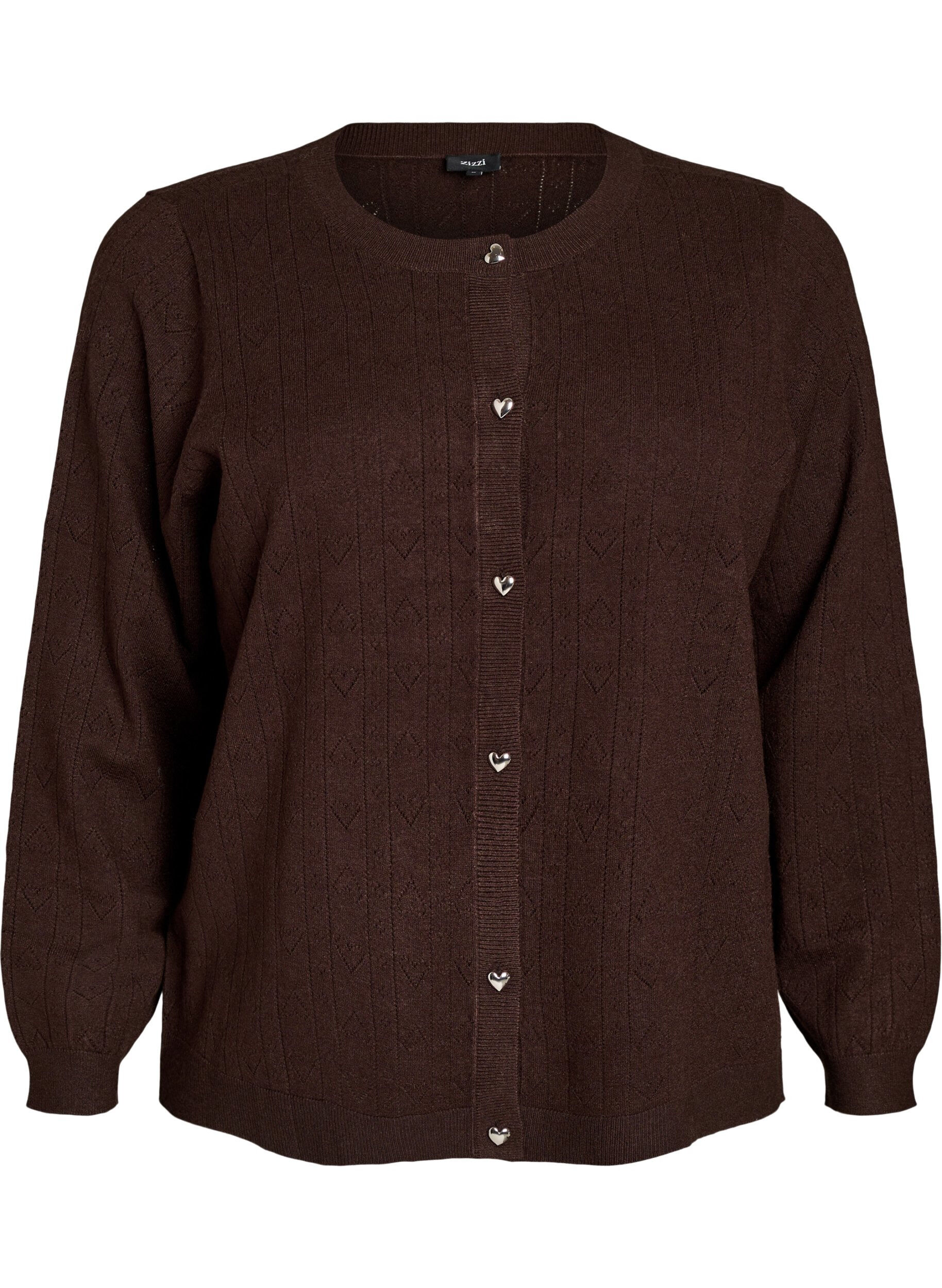 Cardigan en maille avec broderie ajour&eacute;e en forme de c&oelig;ur