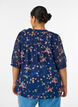 Blouse &agrave; imprim&eacute; floral et col V, Bleu, Model image number 2