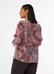 Blouse &agrave; imprim&eacute; cachemire et d&eacute;tails &agrave; volants, Mauve, Model image number 2