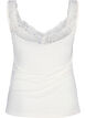 Top en viscose avec bord en dentelle, Vanille, Packshot image number 1
