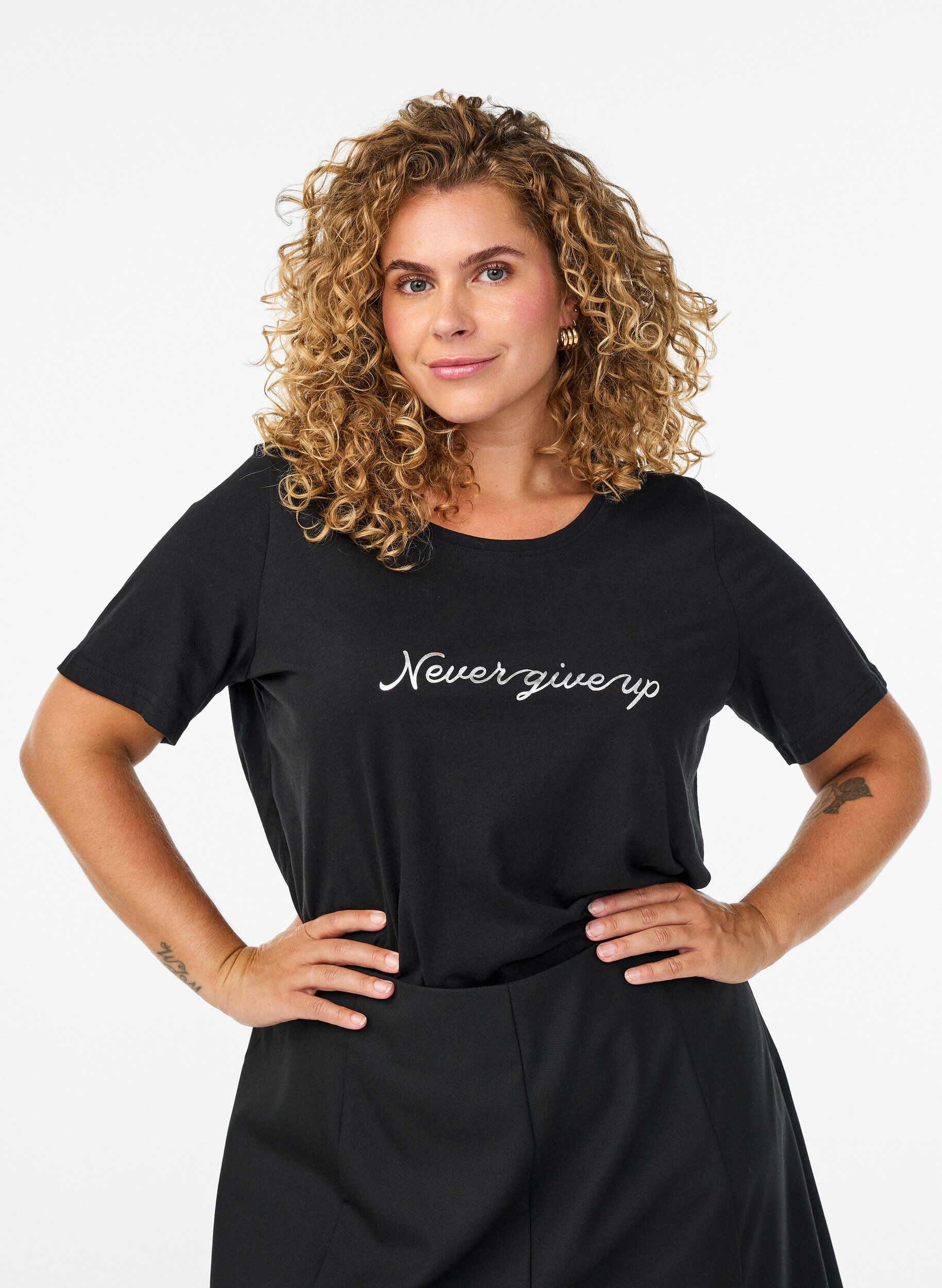 ZizziT-shirt imprim&eacute;, Noir, Model image number 0
