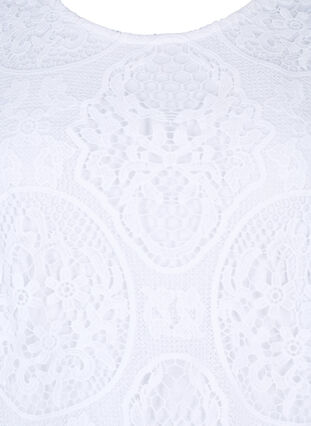 Robe de soirée en dentelle à manches courtes, Bright White, Packshot image number 2