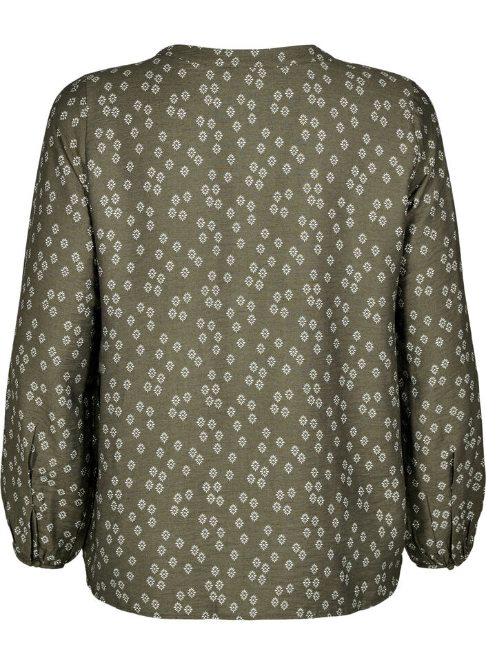 Chemisier à manches longues avec motif et boutons, Sea Turtle AOP, Packshot image number 1