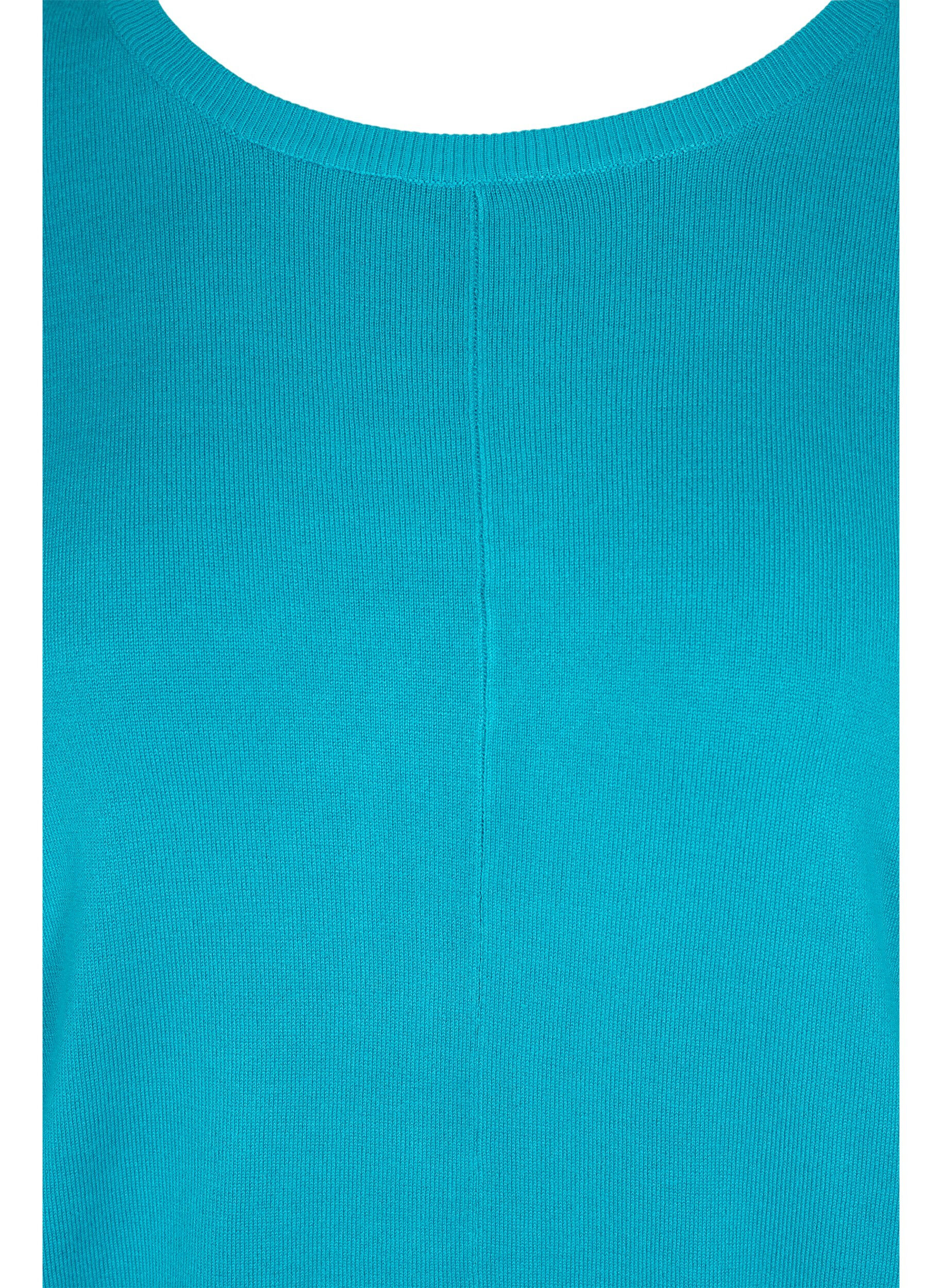 Zizzi Tunique en maille en m&eacute;lange de viscose, Capri Breeze, Packshot image number 2