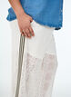 Pantalon large en dentelle avec bandes contrastantes, Blanc, Model image number 3