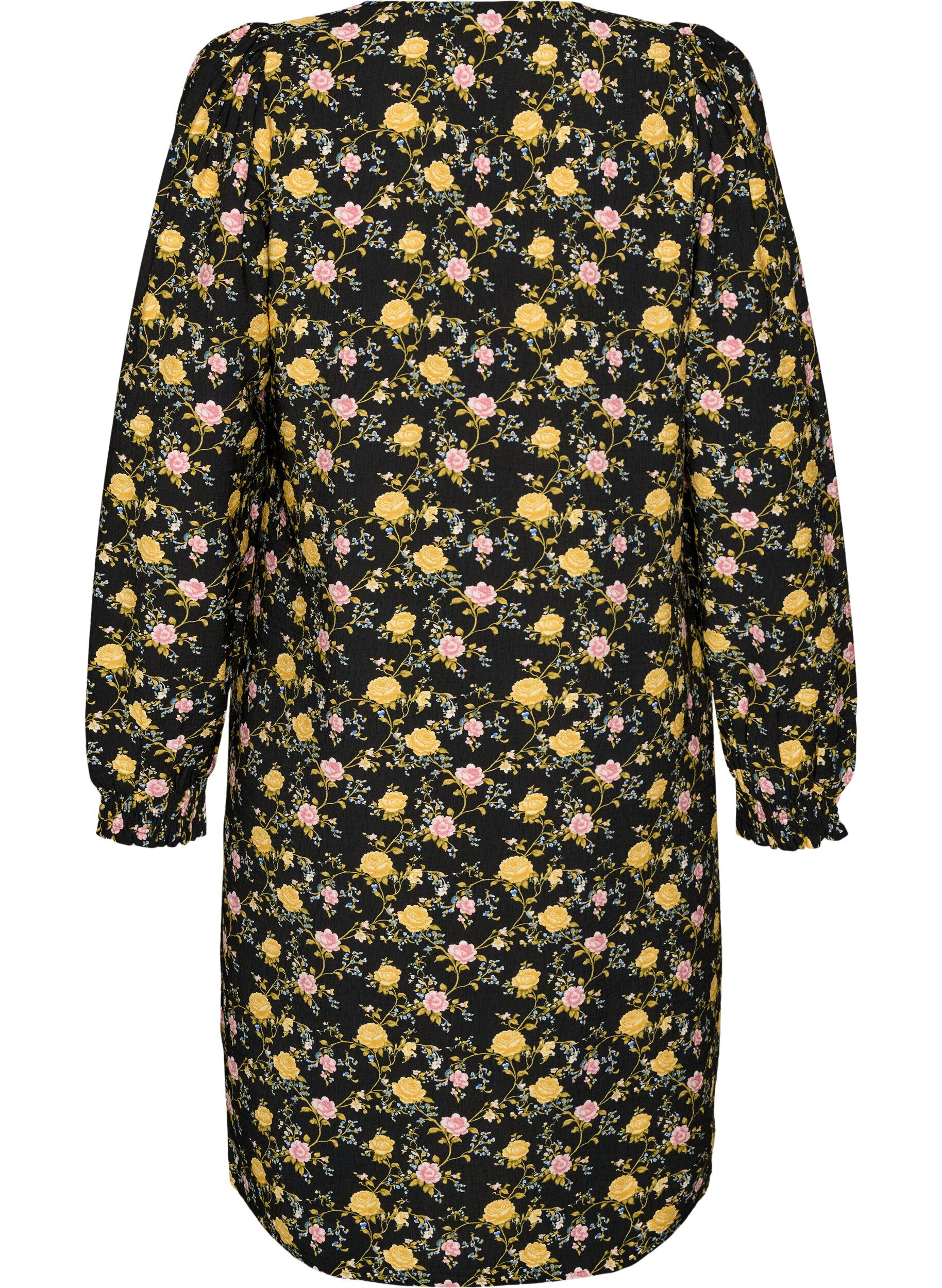 ZizziRobe imprim&eacute;e en viscose &agrave; manches longues, Noir, Packshot image number 1