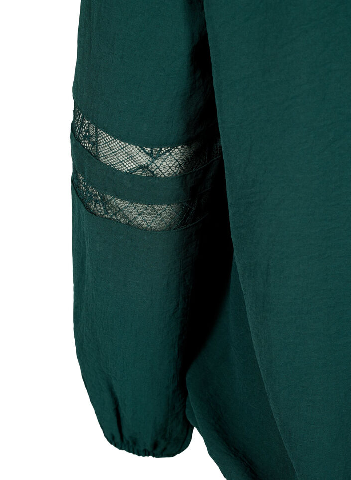 Blouse à manches longues avec de la dentelle, Scarab, Packshot image number 3