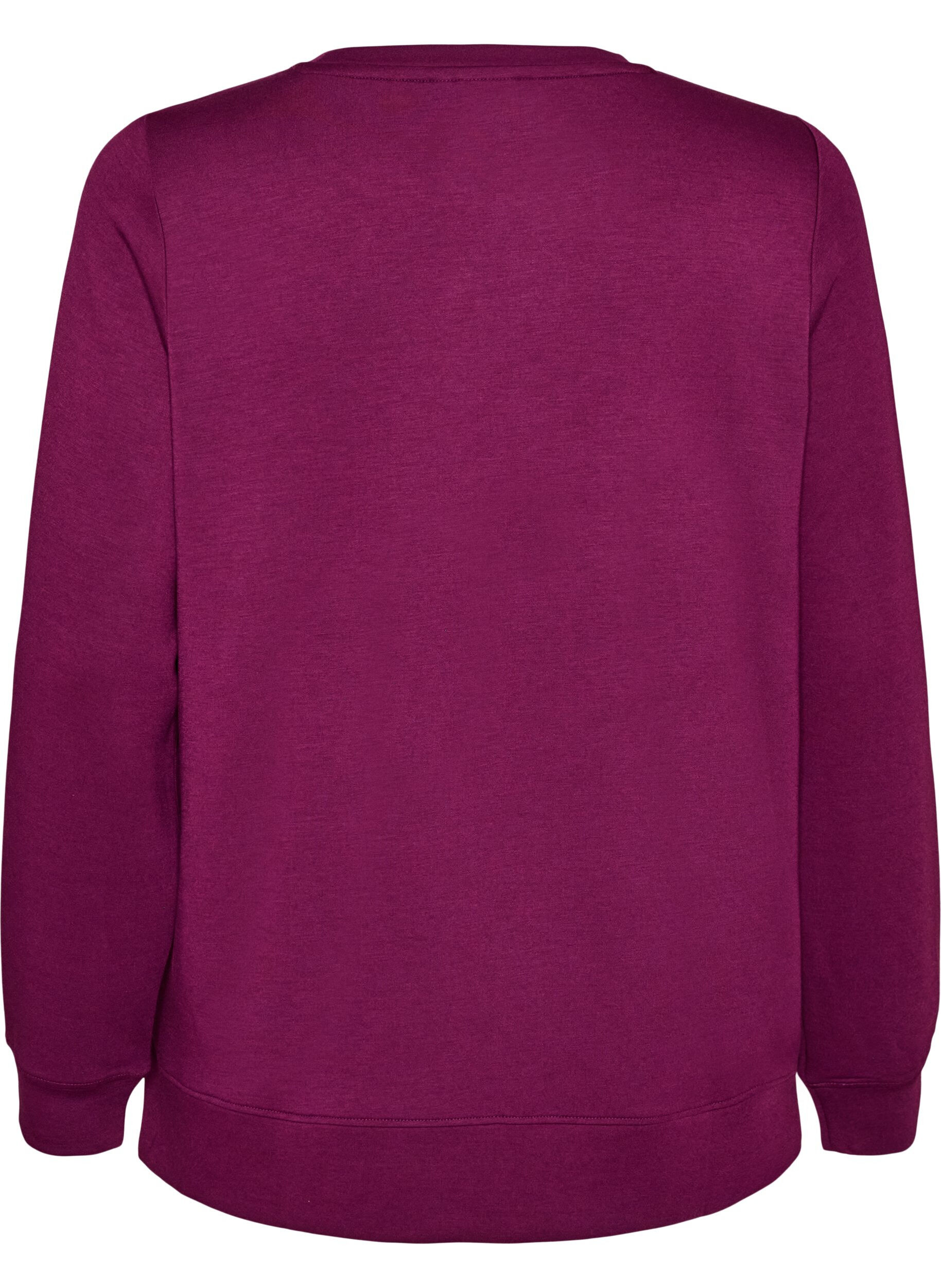 ZizziBlouse en jersey &agrave; manches longues et col rond, Violet, Packshot image number 1