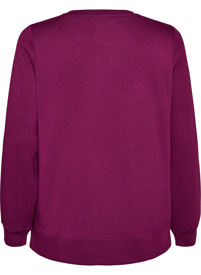 Blouse en jersey &agrave; manches longues et col rond, Violet, Packshot image number 1